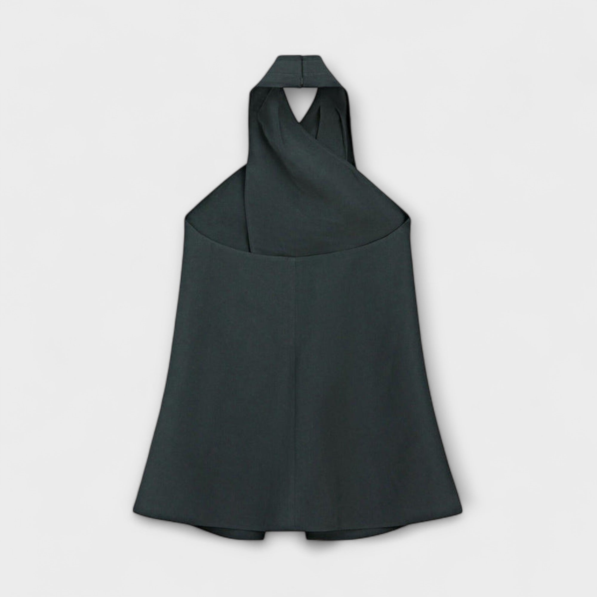 Hannah - Top blu con collo a halter e scollo sulla schiena