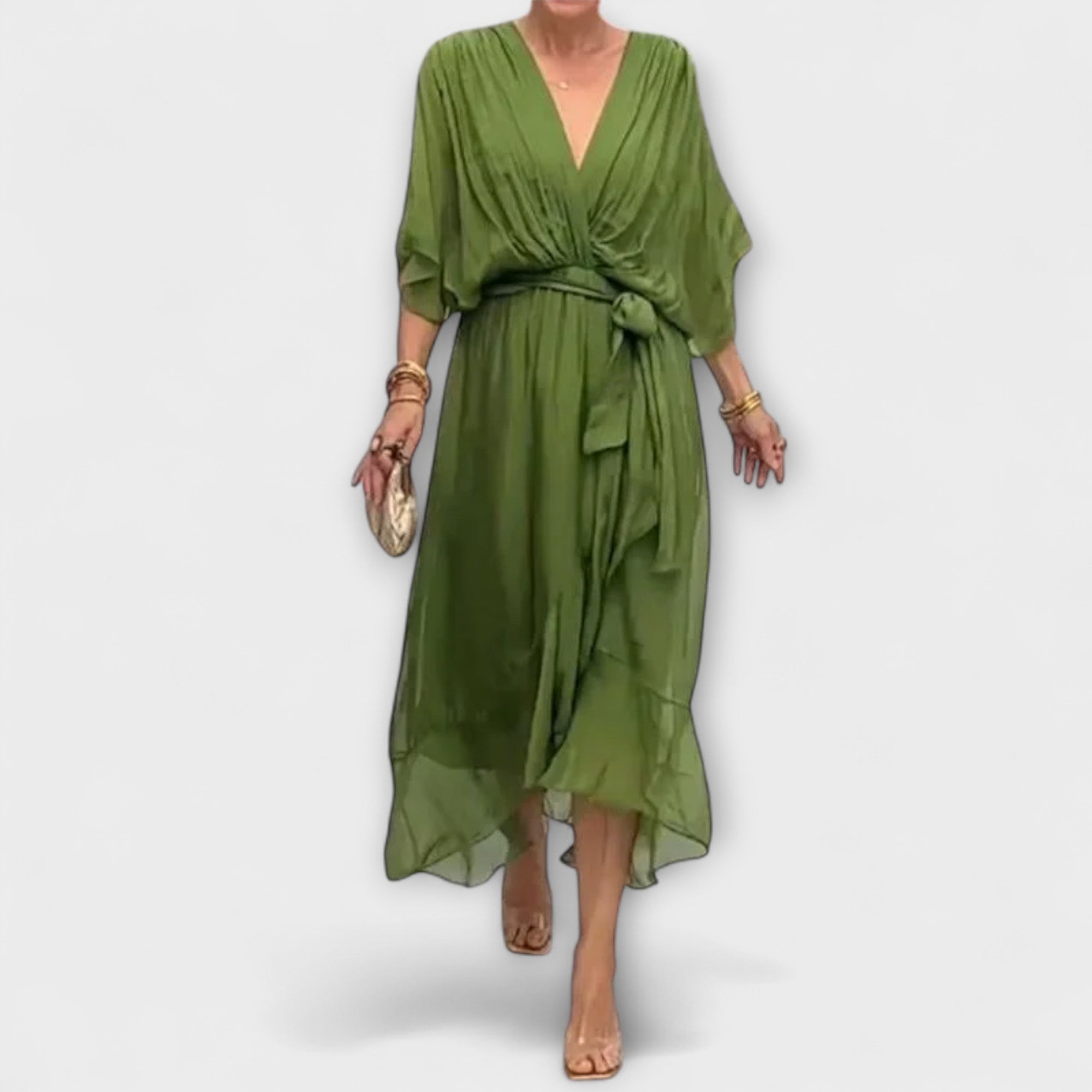 Amoura - Abito in chiffon con scollatura a V