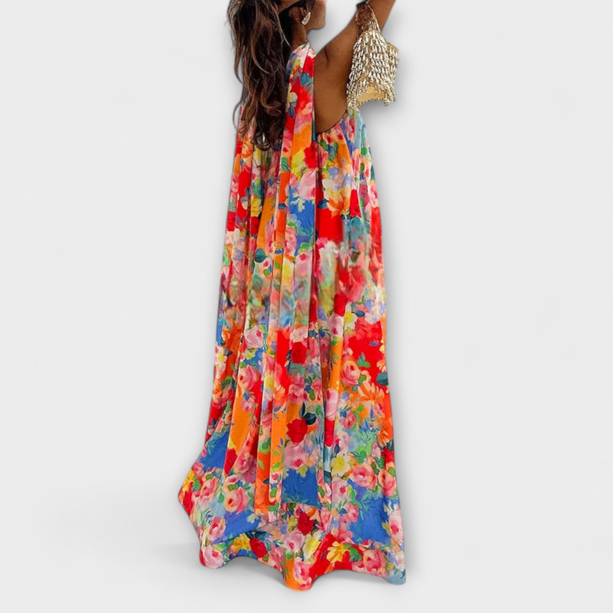 Harlow - Abito Maxi Floreale Off-Shoulder