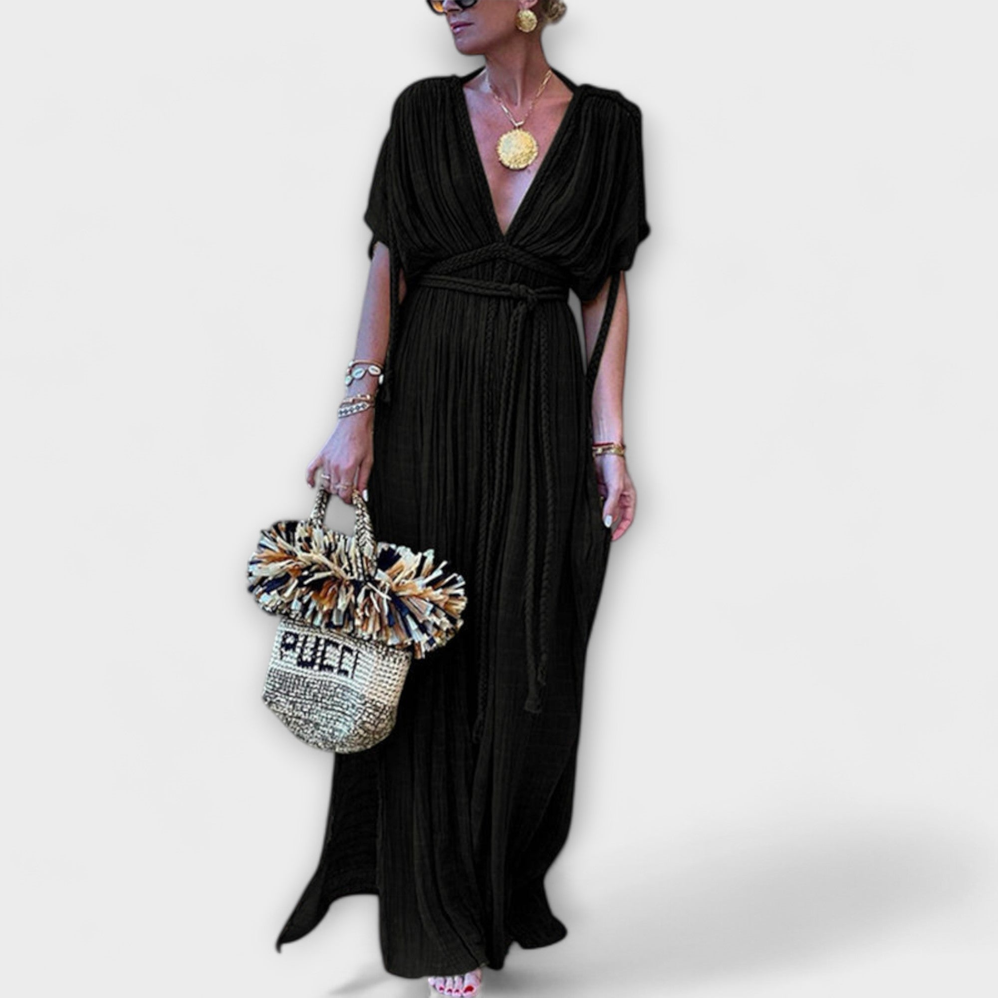 Abito kimono-maxi in stile greco