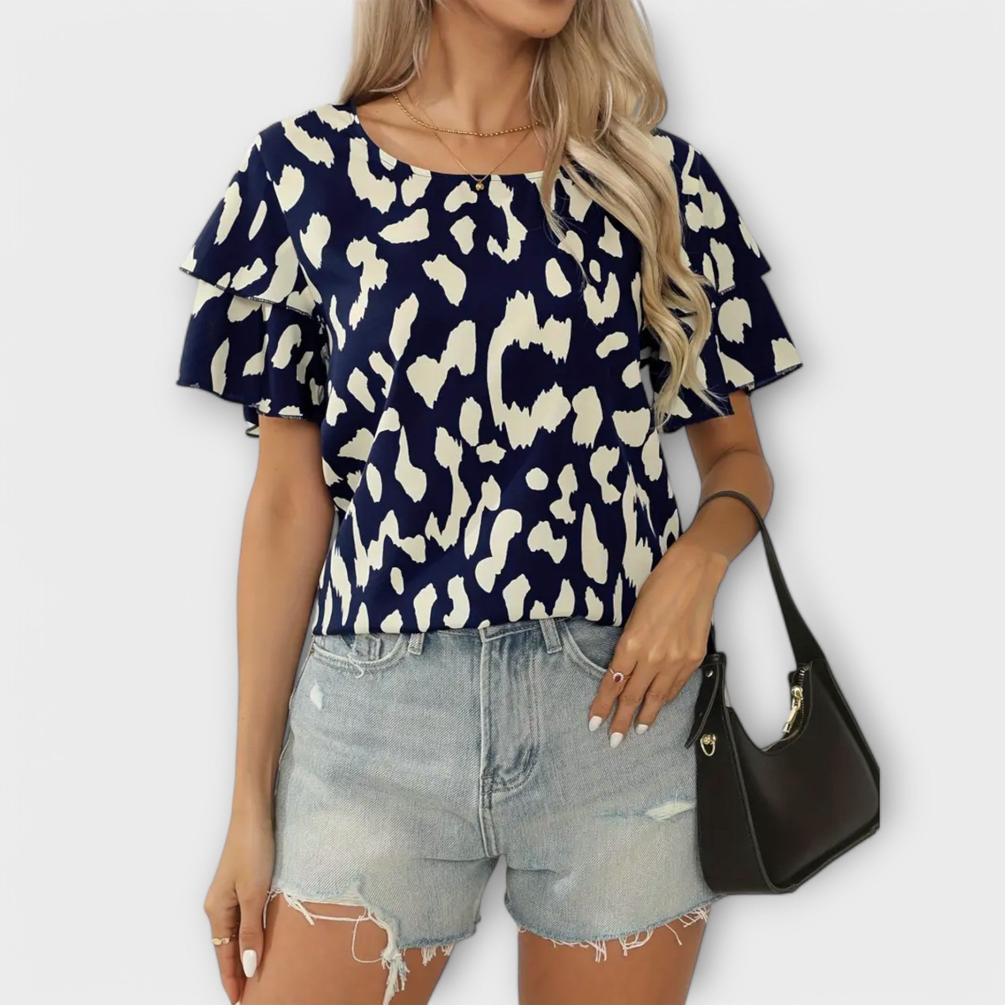 Evelyn - Blusa casual con scollo rotondo
