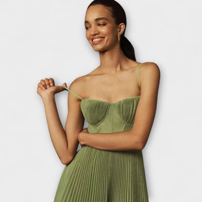 Marilyn - Gonna a pieghe Midi in Tulle con Design Bustier