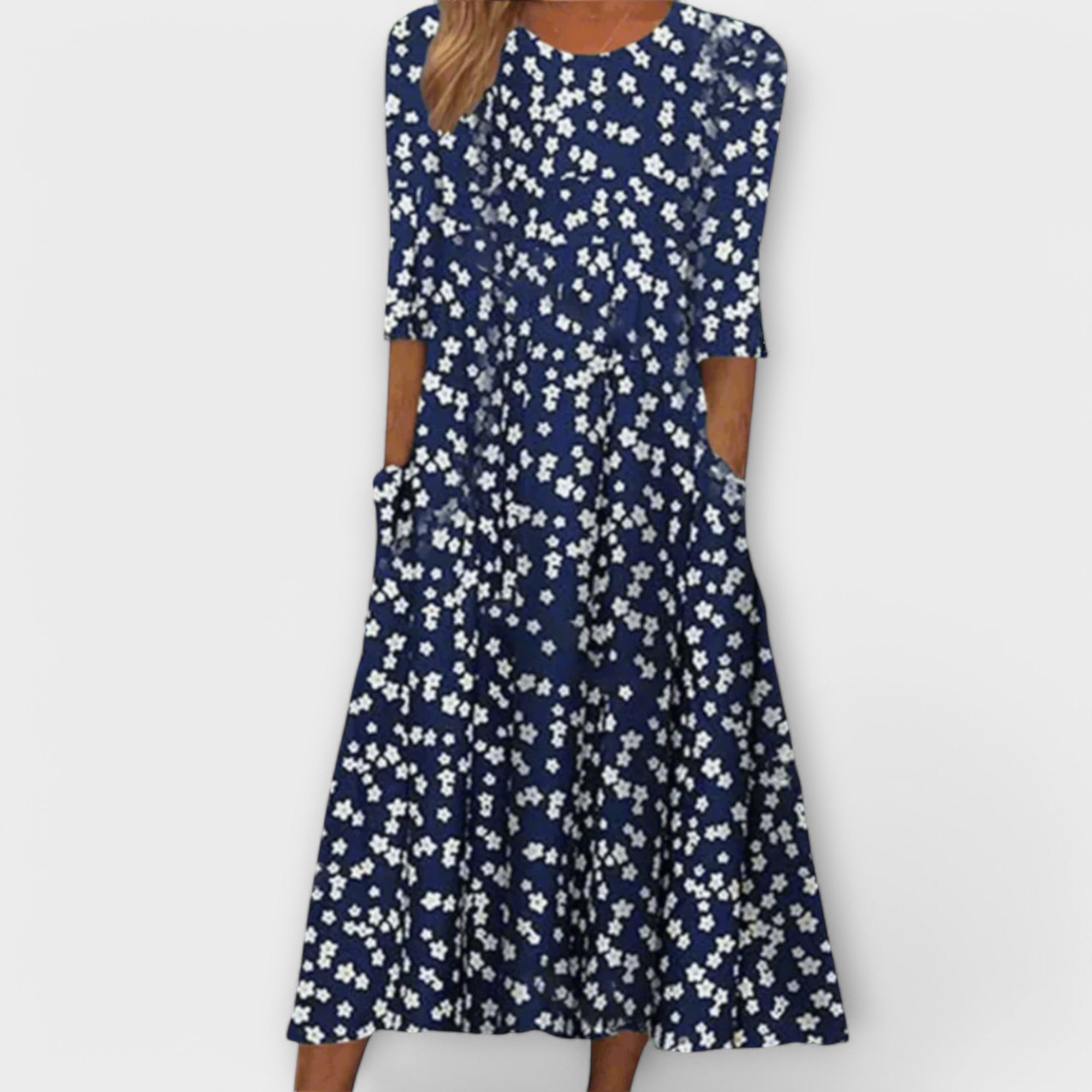Paula - Elegante abito floreale in tessuto premium
