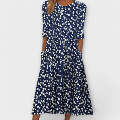 Paula - Elegante abito floreale in tessuto premium