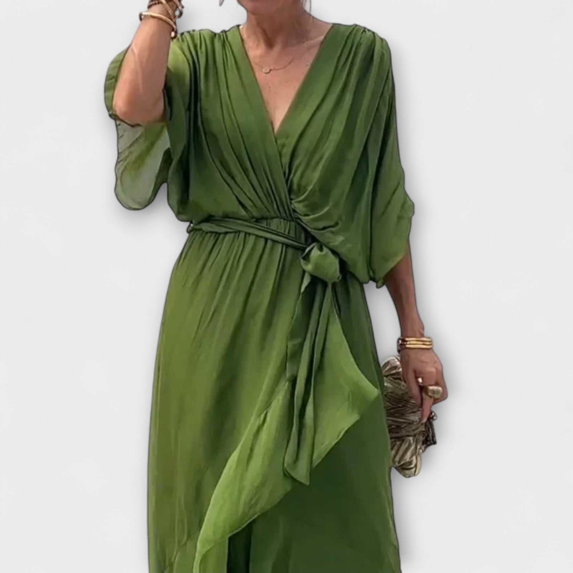 Amoura - Abito in chiffon con scollatura a V