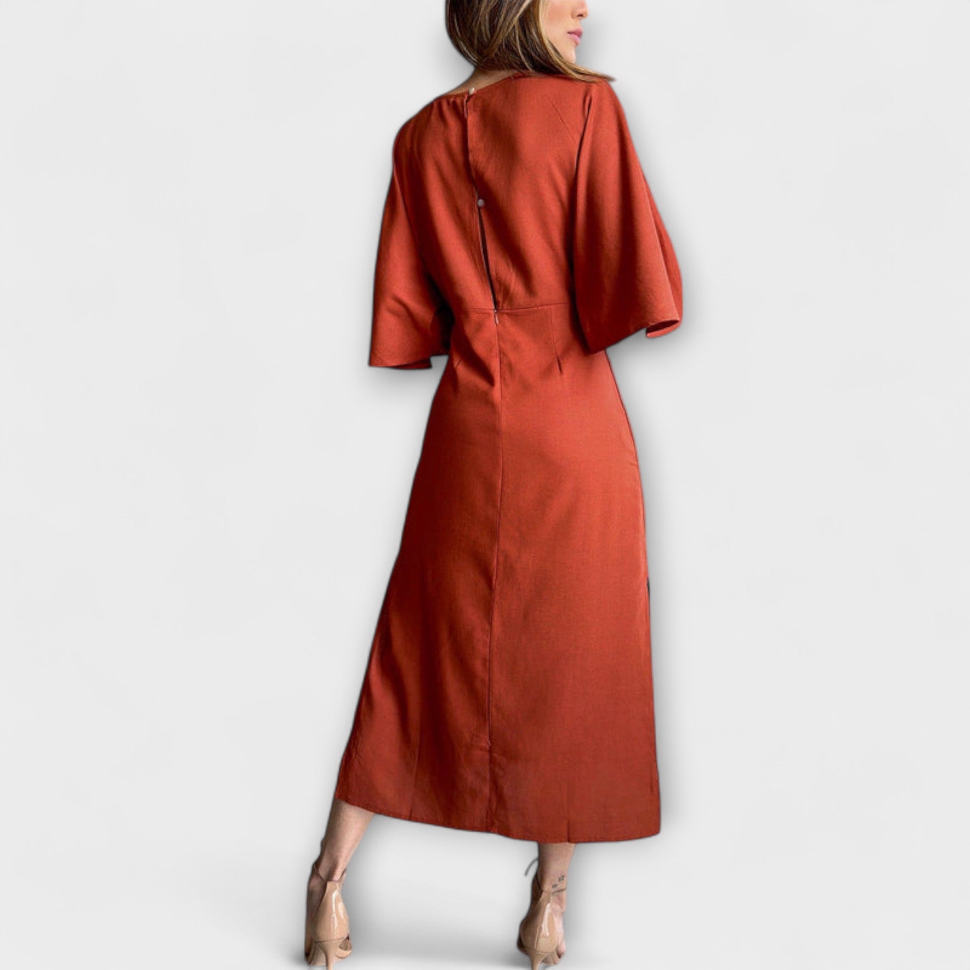 Holly - Abito casual con scollatura a V e cravatta