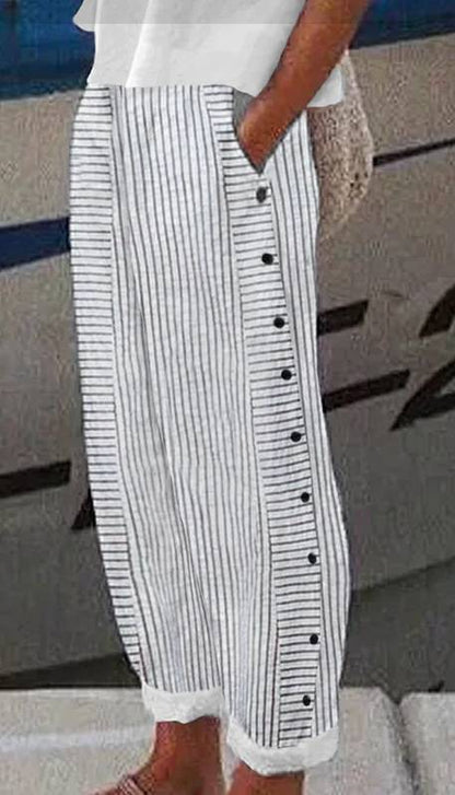 Rea - Pantaloni casual a righe rilassati