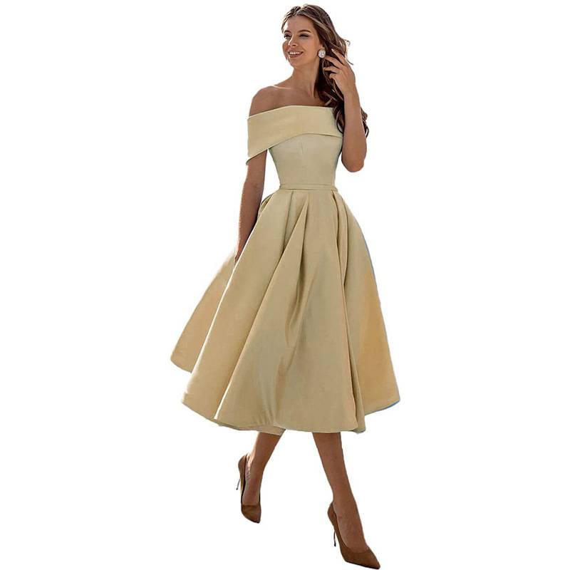 Romy - Elegante Abito Maxidress Off-the-Shoulder Drappeggiato