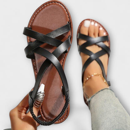 Deborah - Sandali da donna con chiusura incrociata leggera