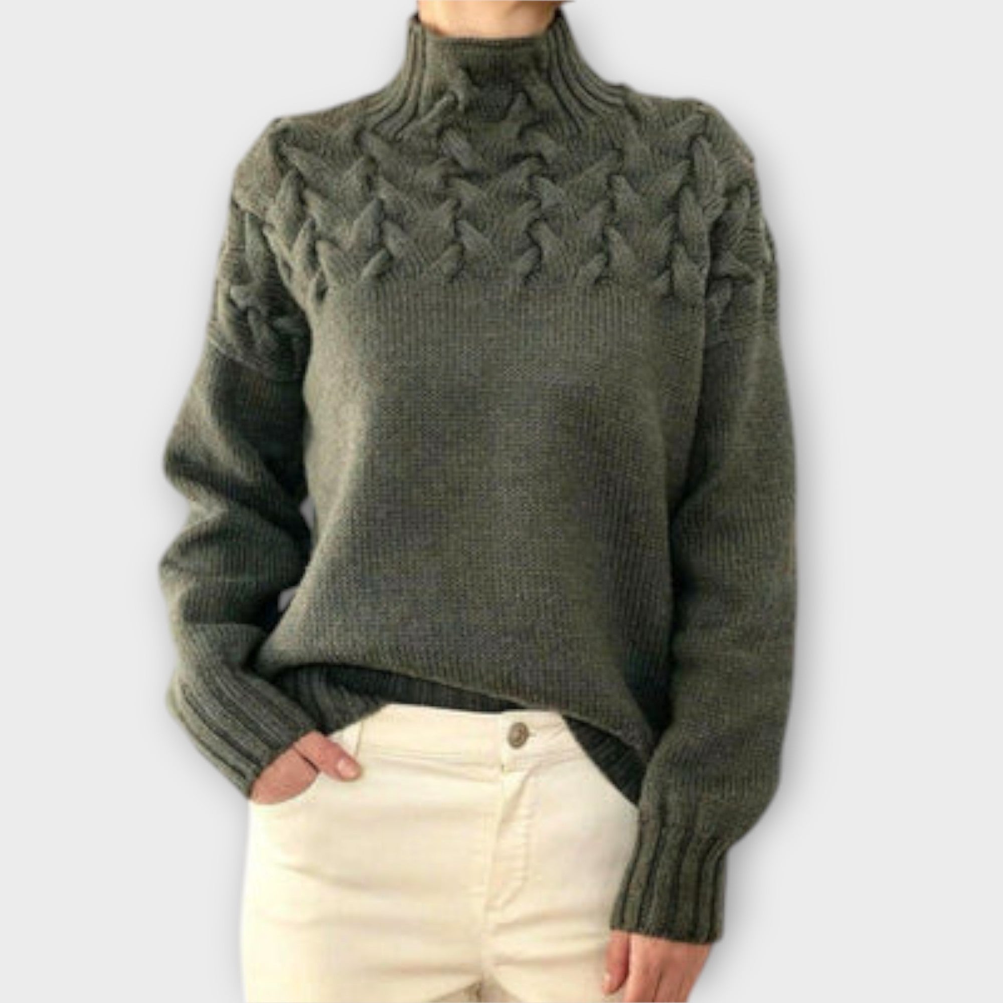 Eva - Maglione da donna con dettaglio a trecce