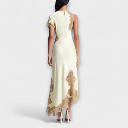 Margaret - Maxidress con accenti in satin e pizzo