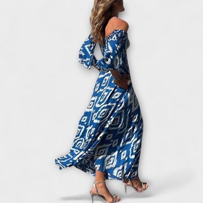 Bella - Abito Off-Shoulder con Fiori Marini