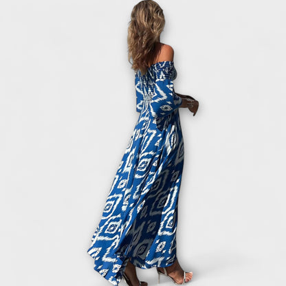 Bella - Abito Off-Shoulder con Fiori Marini