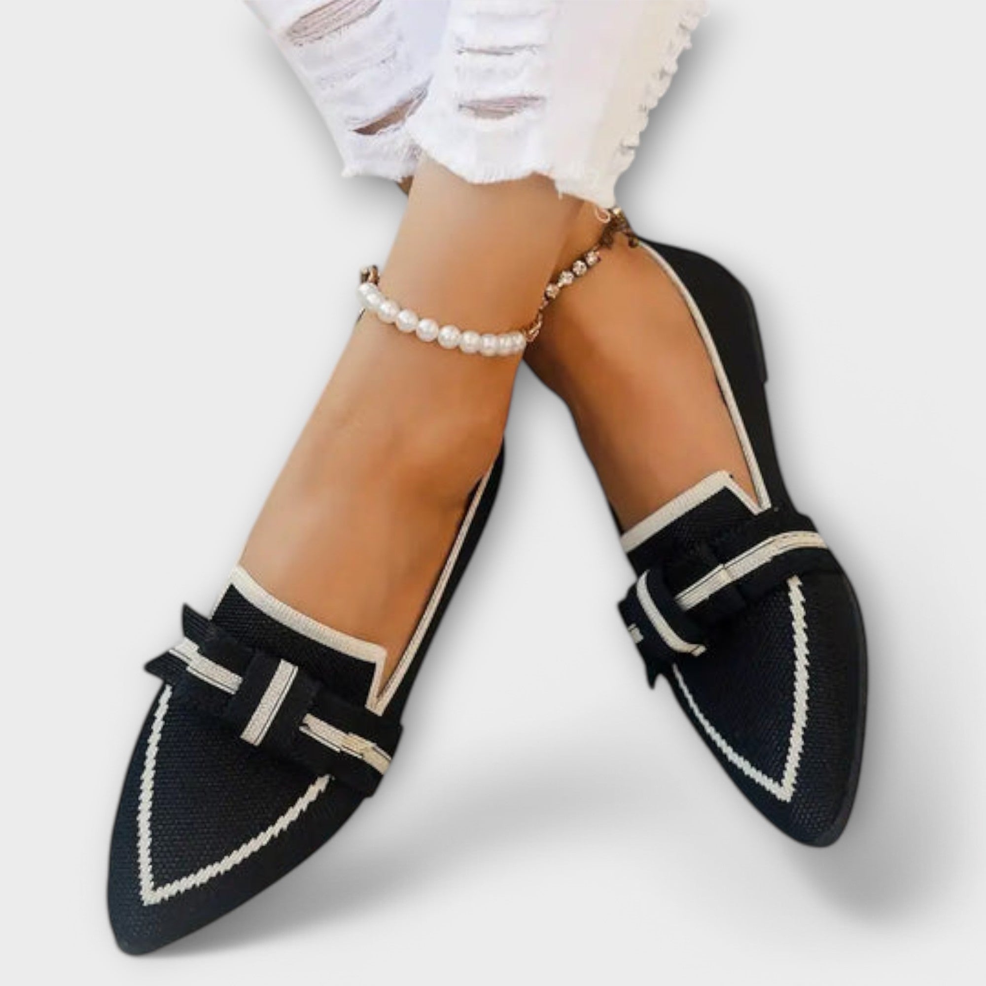 Scarpe da donna flat con design annodato