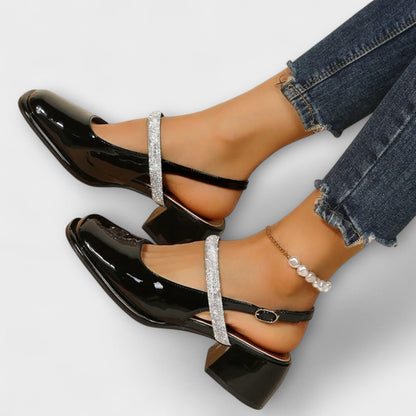 Celandra - Mary Janes con cinturini glitterati e tacco a blocco