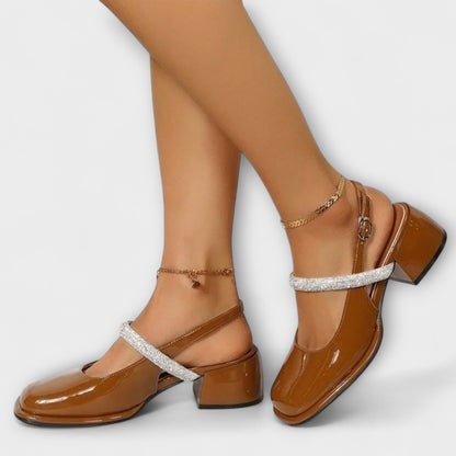 Celandra - Mary Janes con cinturini glitterati e tacco a blocco