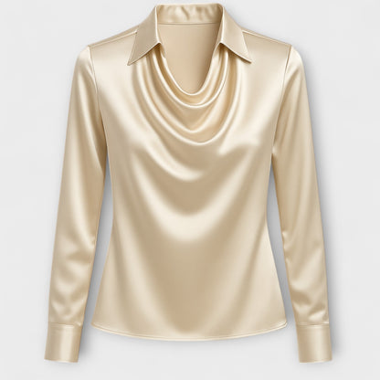 Camicia lucida con colletto arricciato