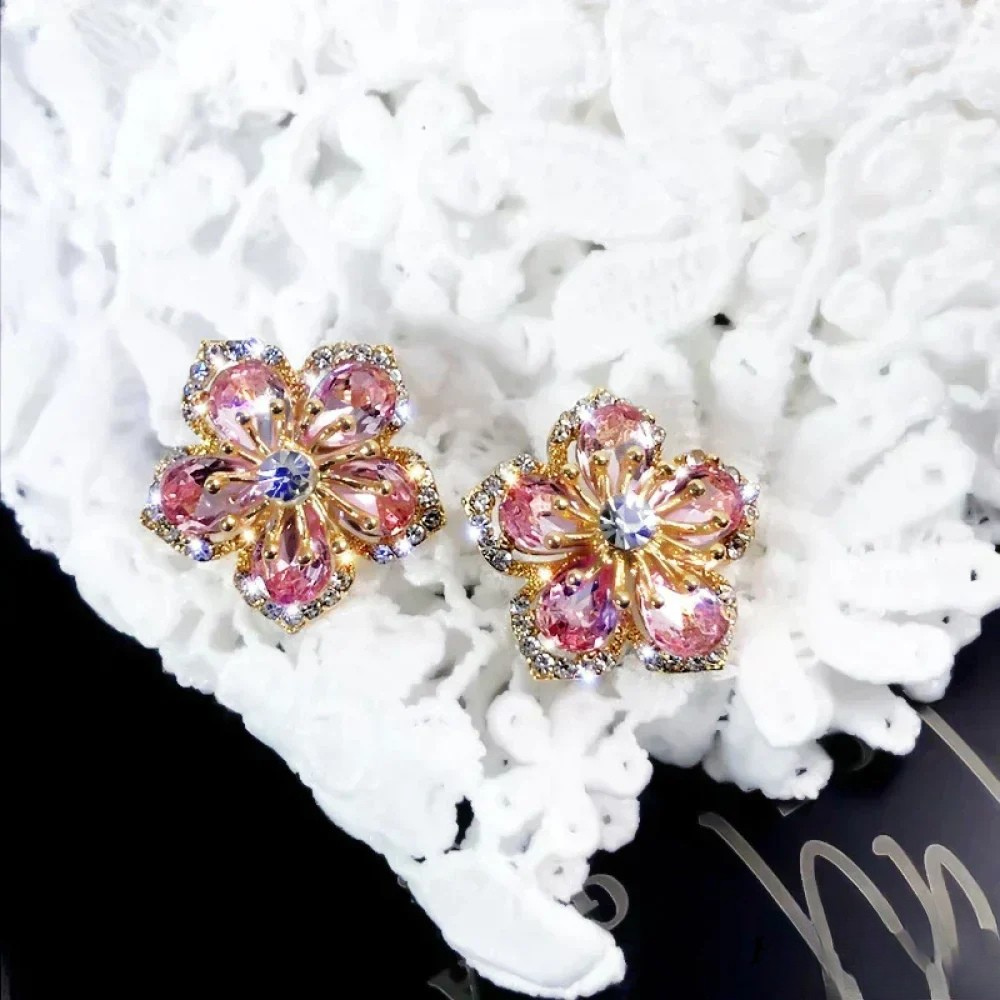 Orecchini in argento sterling con zirconia colorata