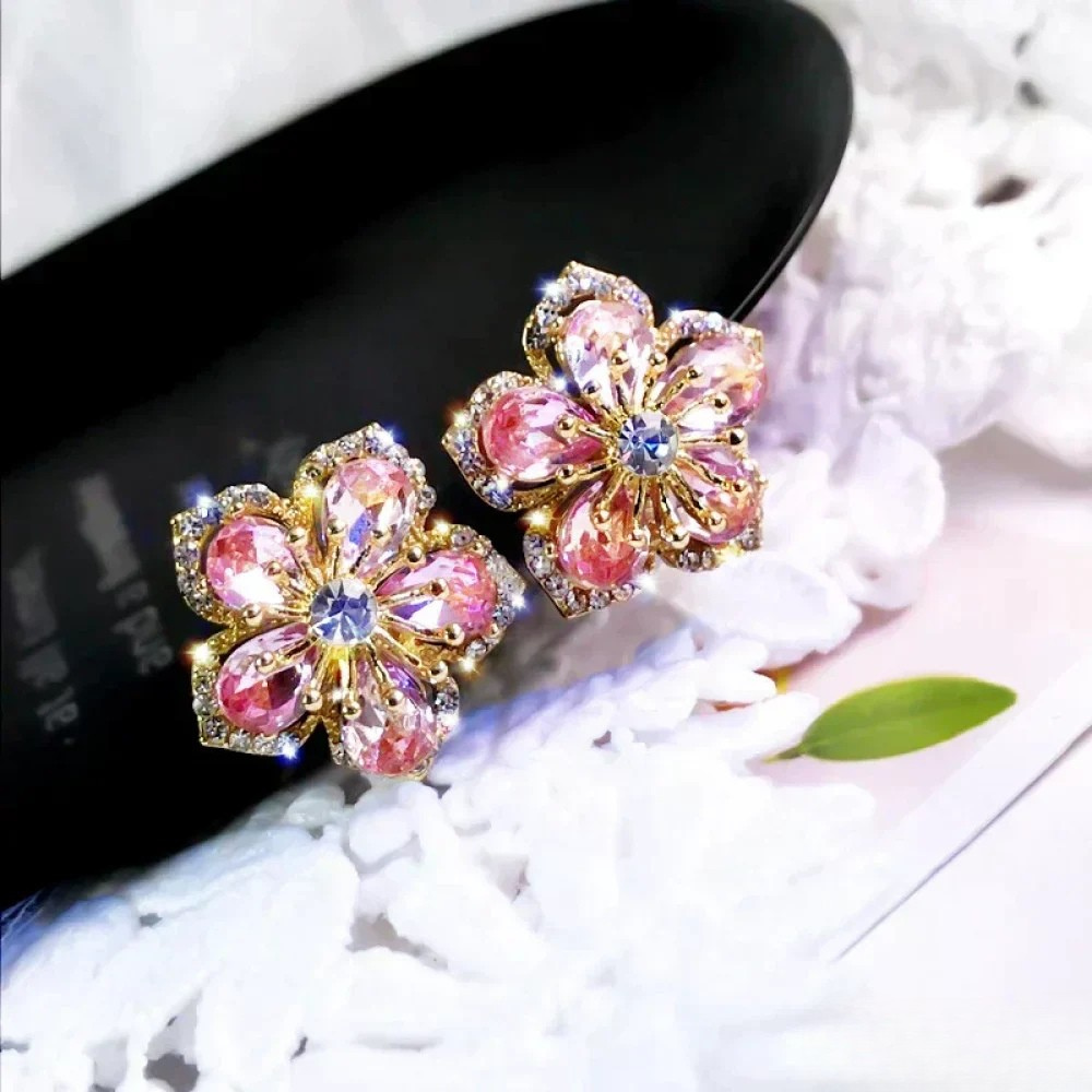 Orecchini in argento sterling con zirconia colorata