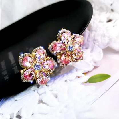 Orecchini in argento sterling con zirconia colorata