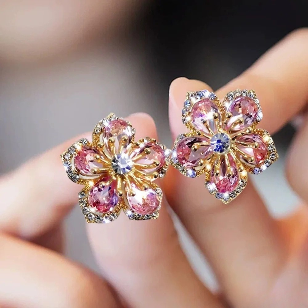 Orecchini in argento sterling con zirconia colorata