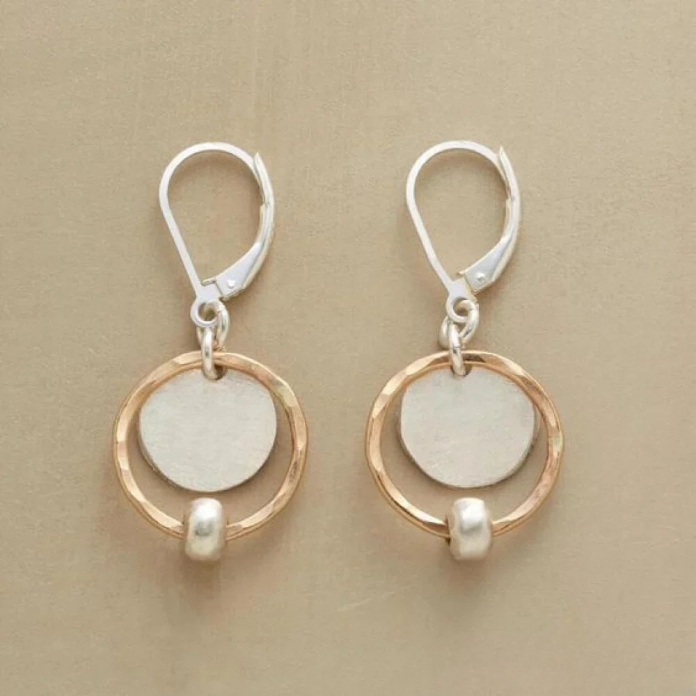 Orecchini vintage in perle con placcatura in oro e argento