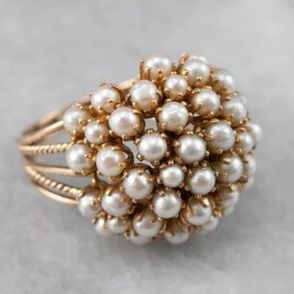 Anello in perline intarsiate