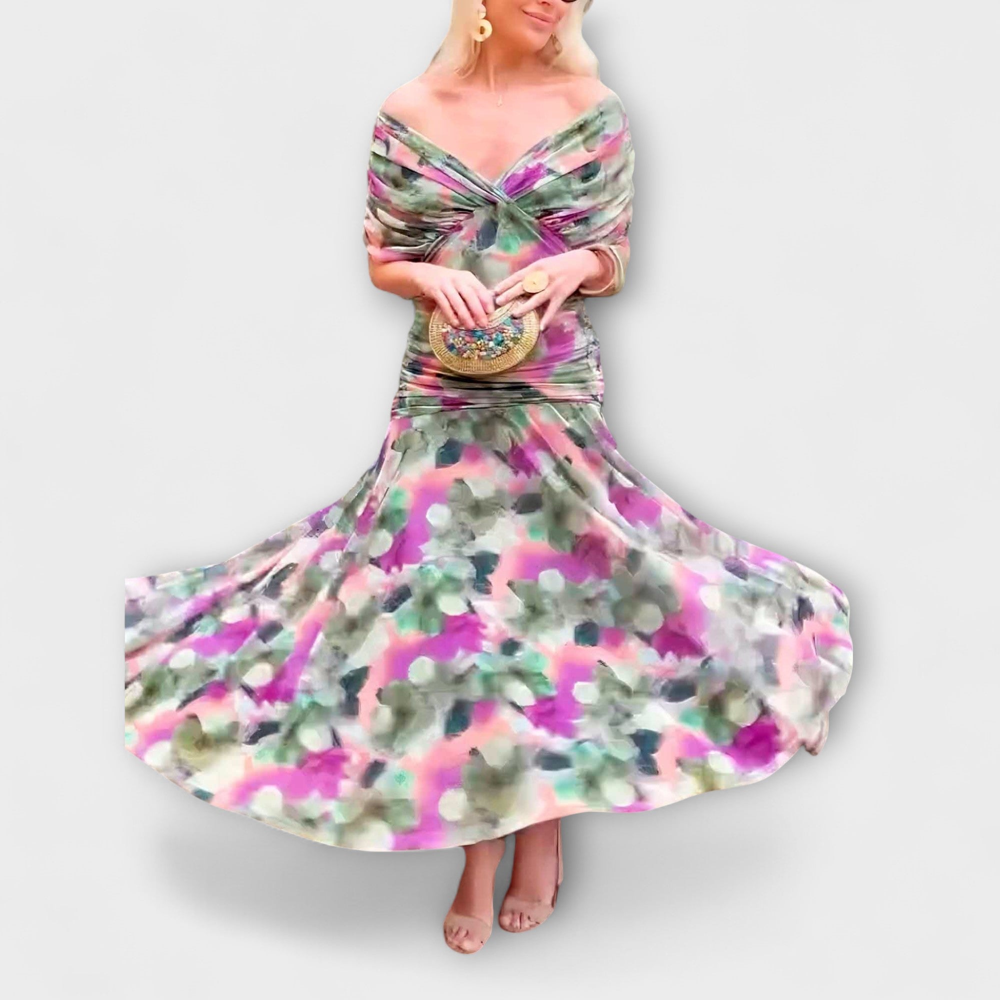 Aurora - Elegante Abito Maxy con Scollatura a V