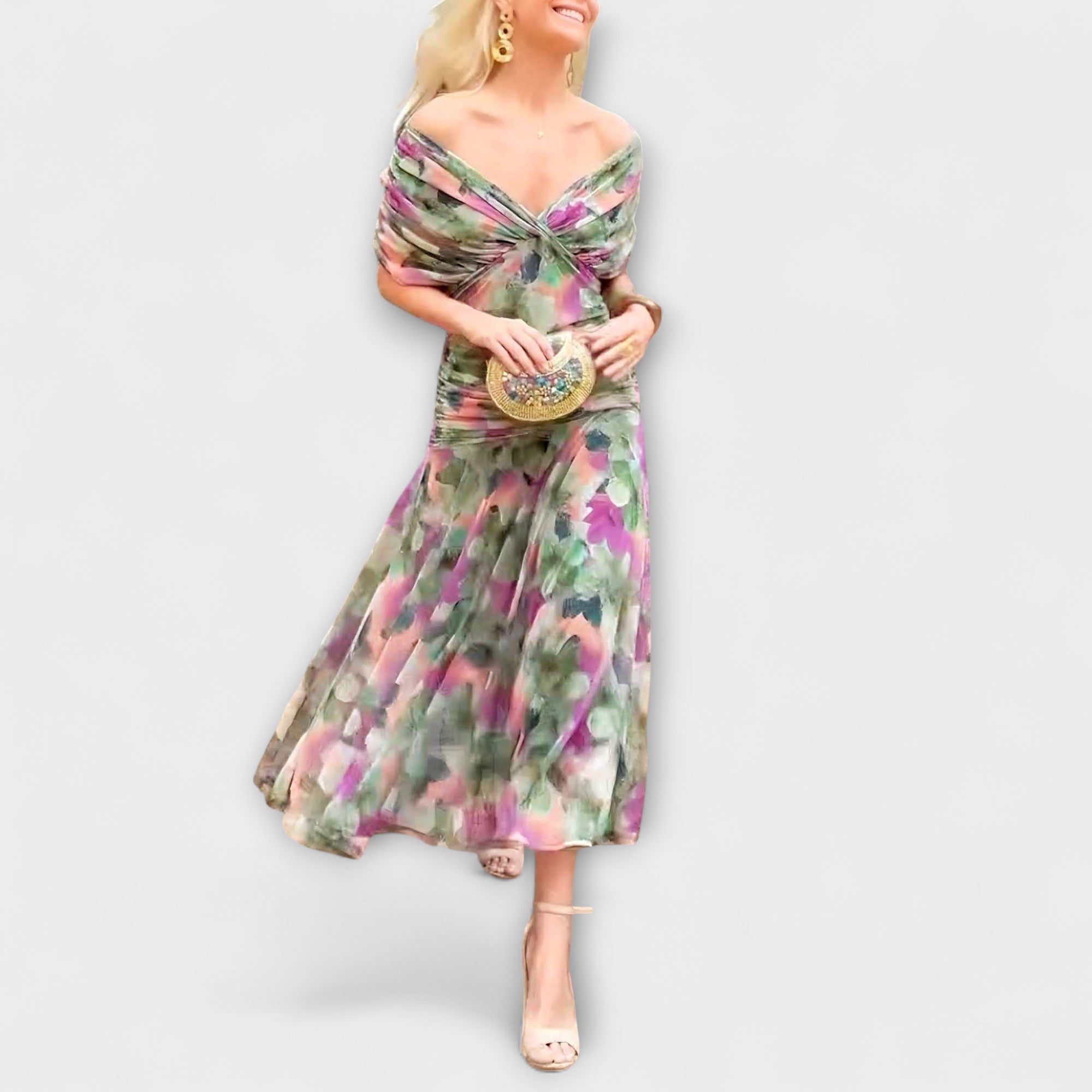 Aurora - Elegante Abito Maxy con Scollatura a V