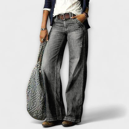 Cess - Jeans in denim con gamba larga