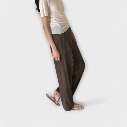 Julia - Pantaloni Striped Pieghevoli