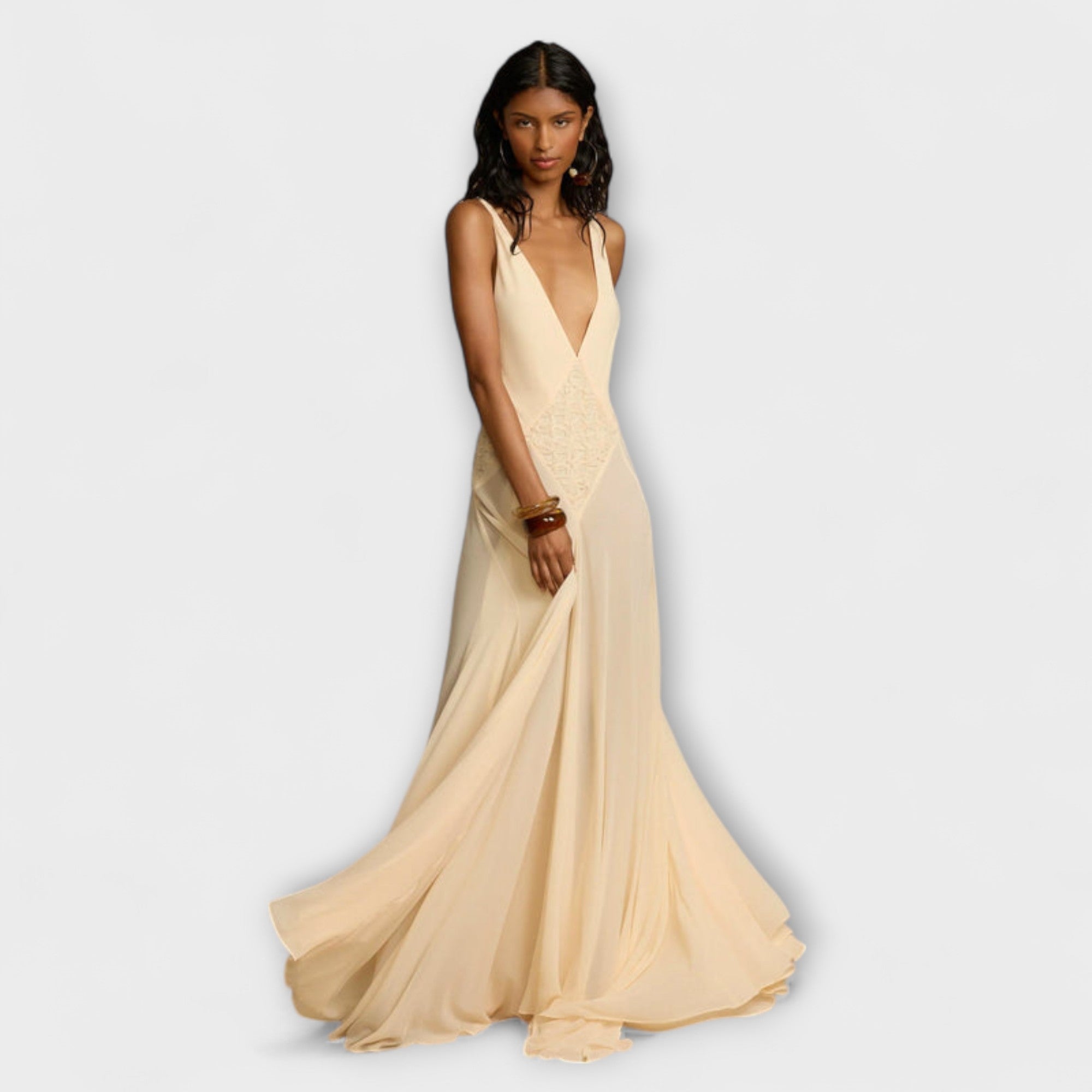 Lavinia - Maxidress con profondo scollo a V