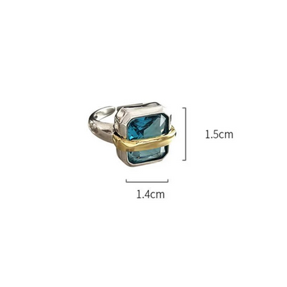 Anello in Argento con Zircone Blu