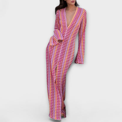 Elina – Maxidress con scollatura a V e atmosfera da vacanza