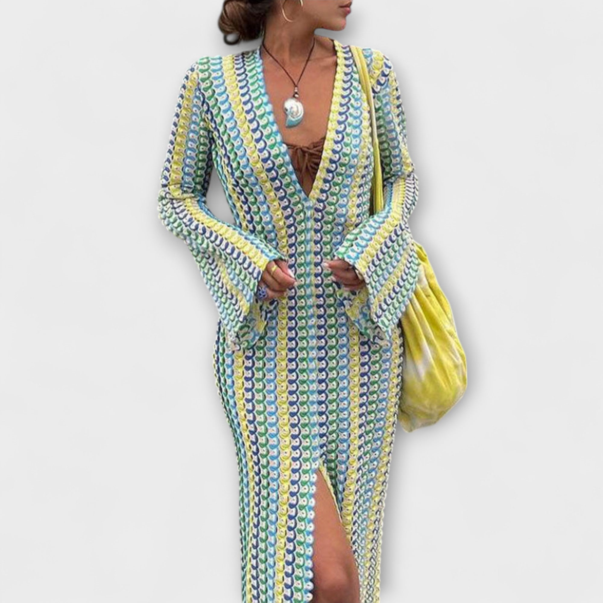 Elina – Maxidress con scollatura a V e atmosfera da vacanza