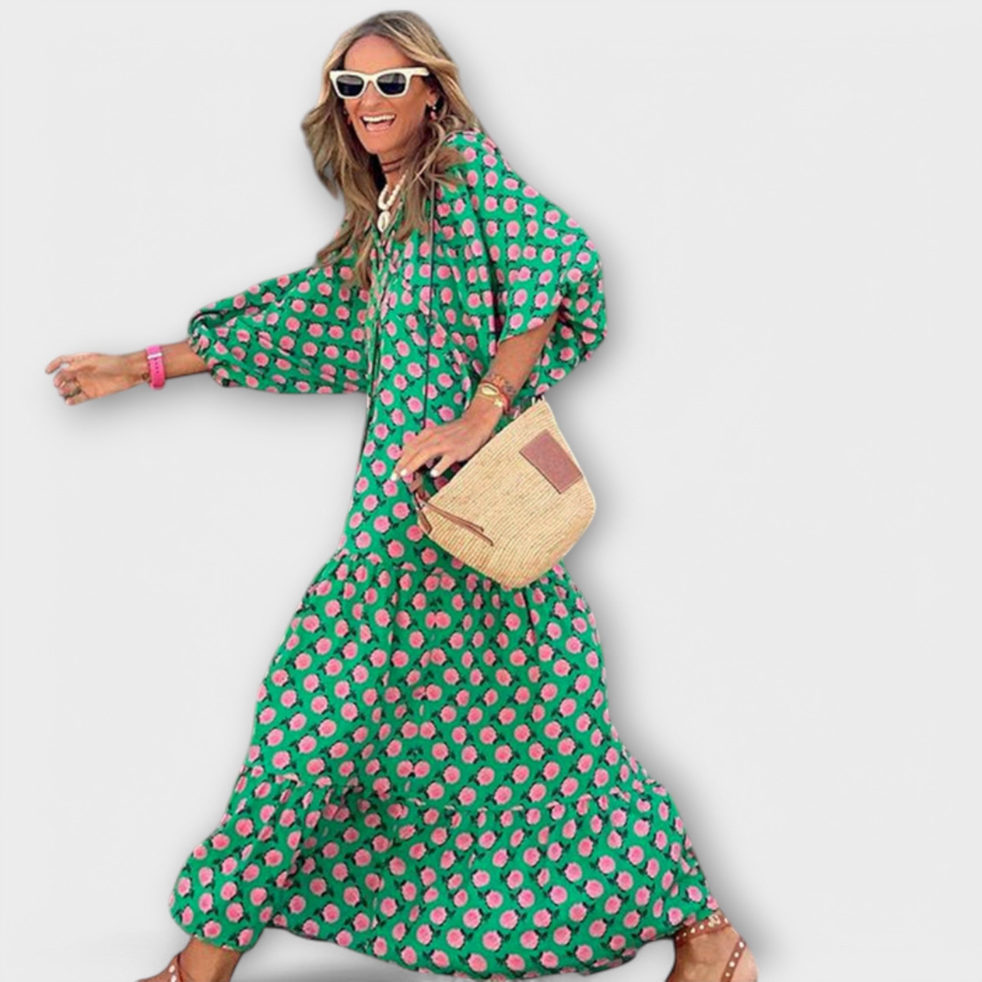 Elegante Abito Maxy Geometrico