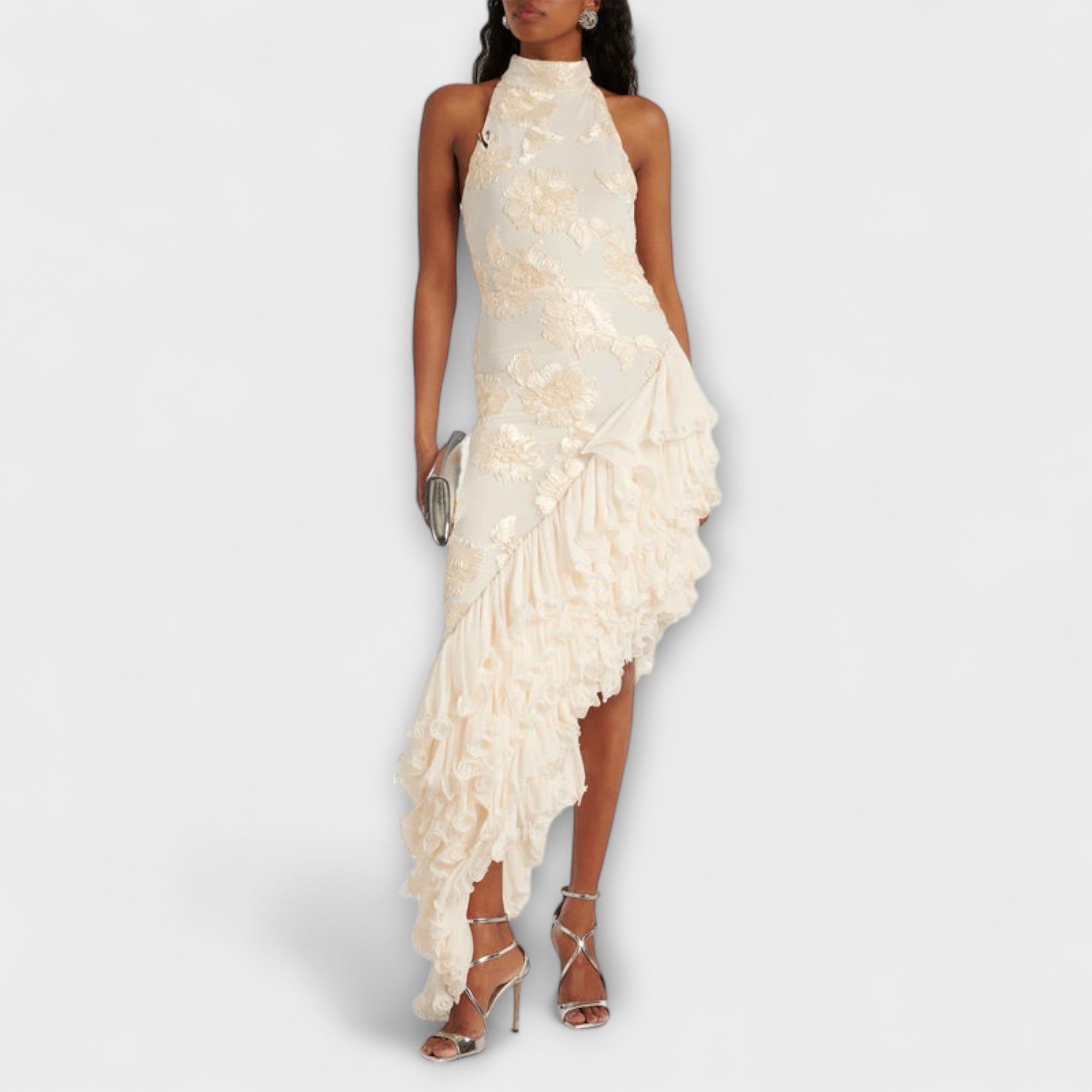 Karen - Maxidress con applicazioni floreali