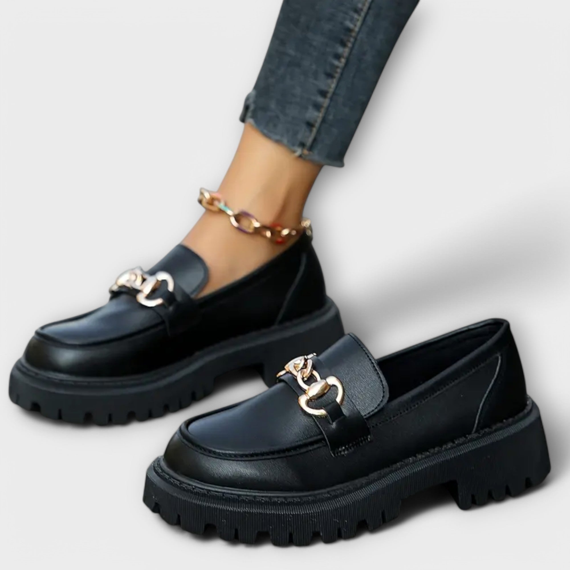 Loafer con Plateau alla Moda per Donne con Fibbia