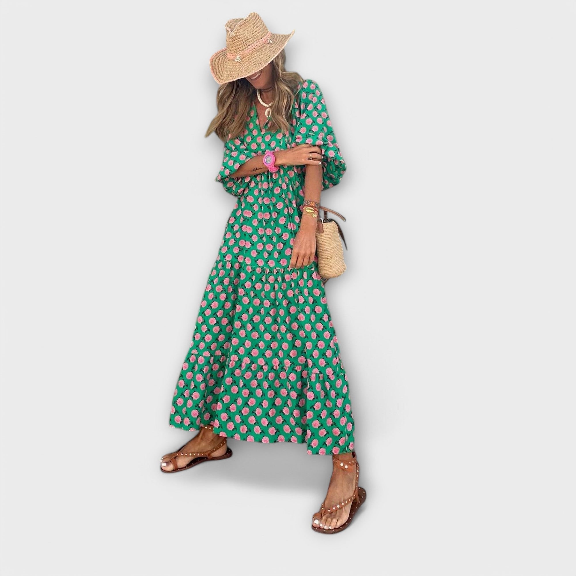 Elegante Abito Maxy Geometrico