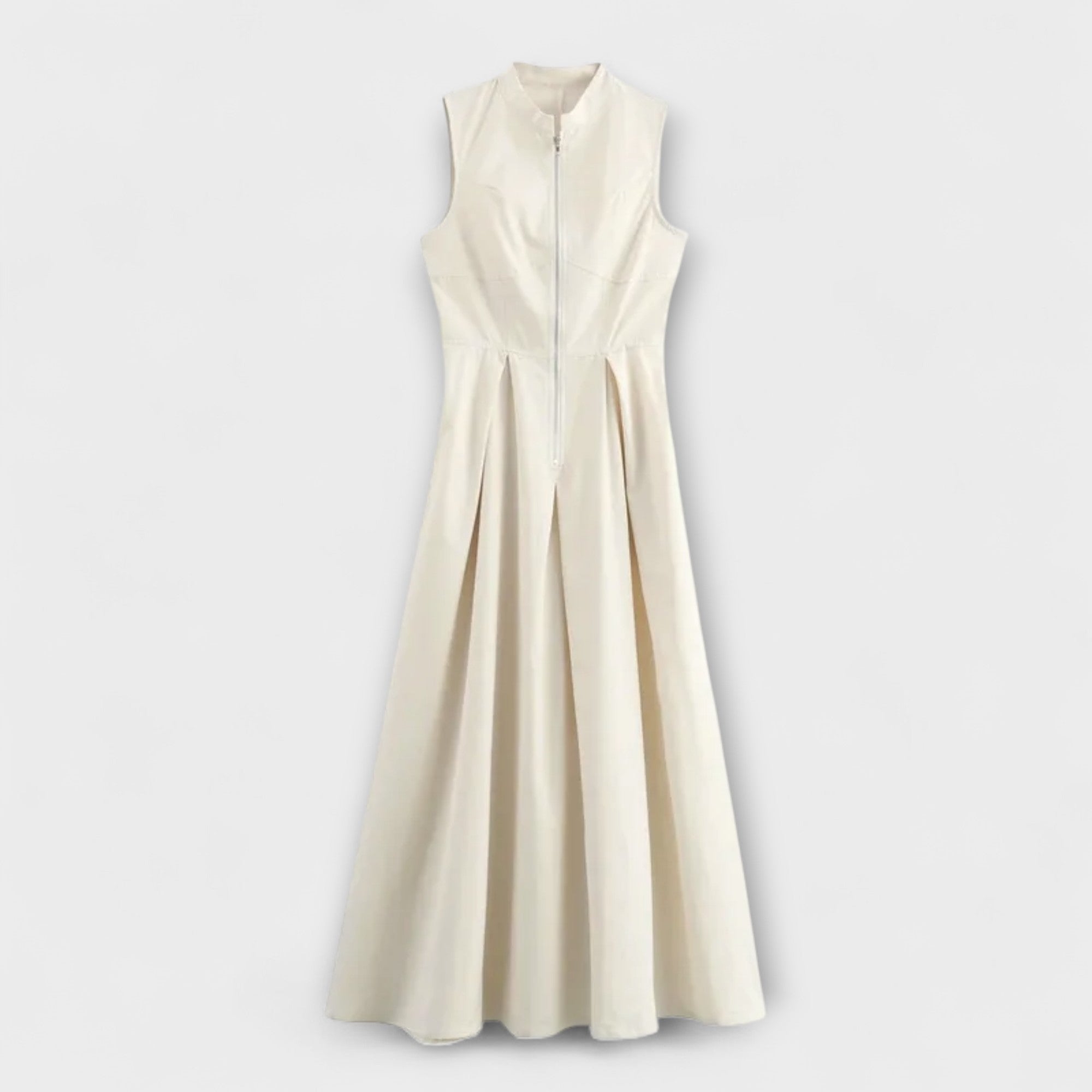 Abito midi bodycon senza maniche plissettato
