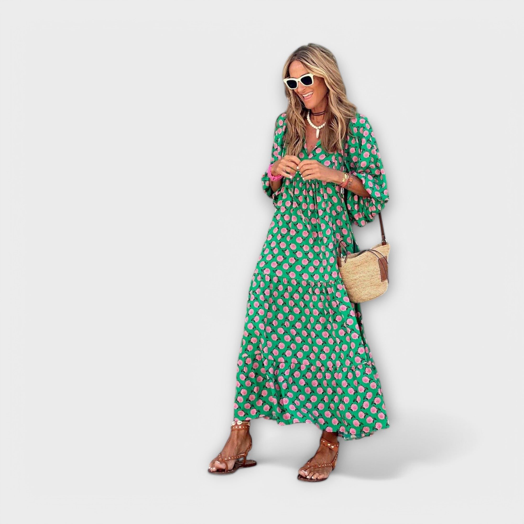 Elegante Abito Maxy Geometrico