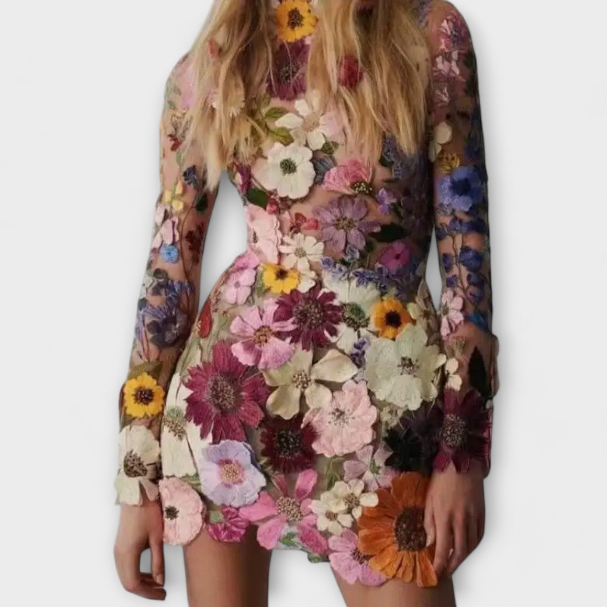 Dolores - Abito con motivo floreale 3D