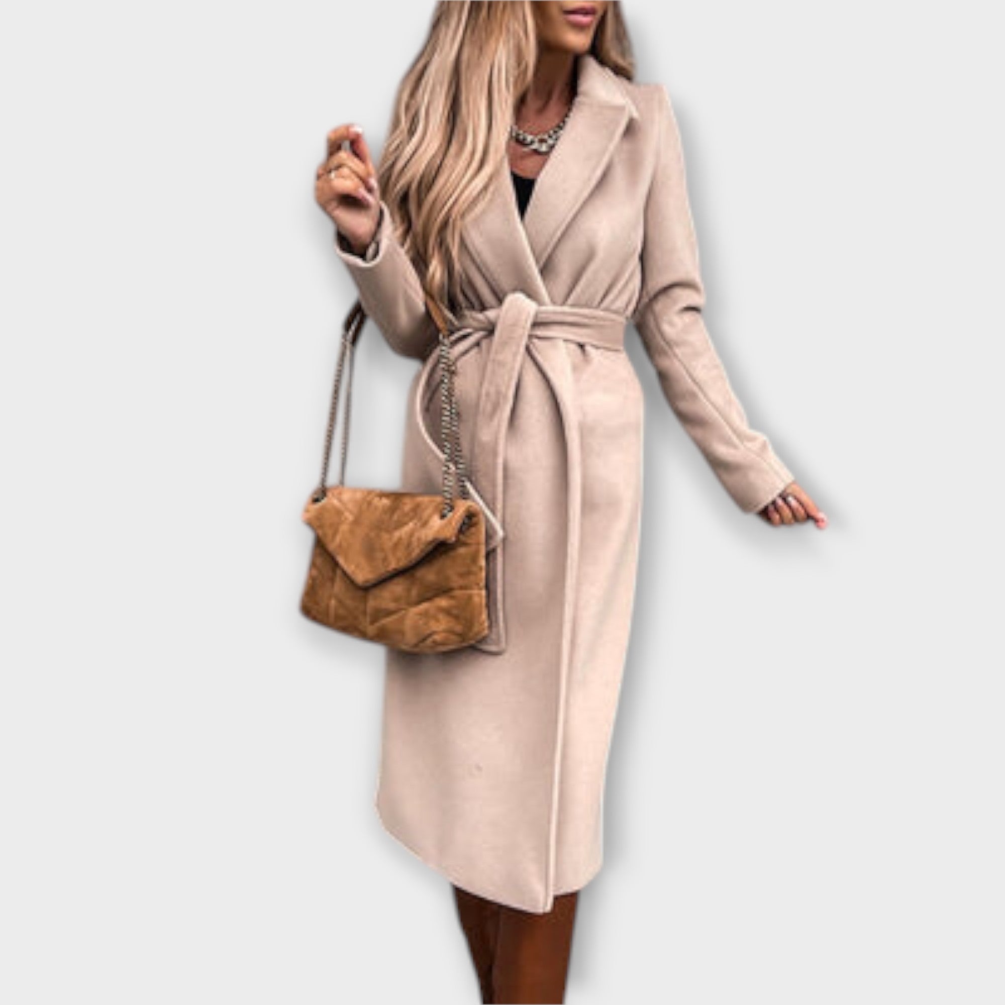 Eliza - Elegante cappotto lungo con cintura