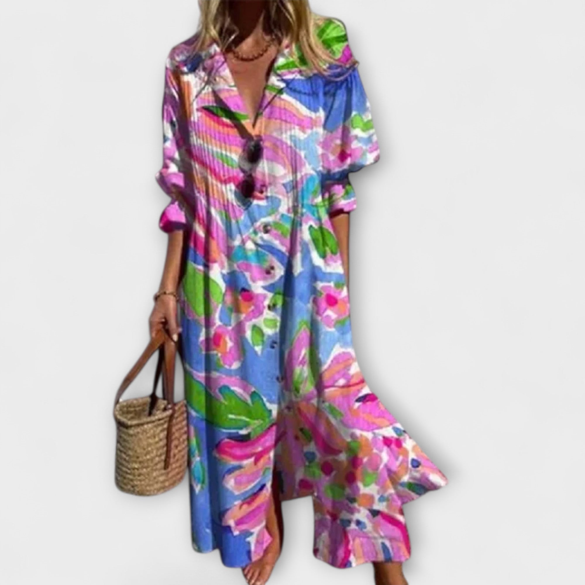 Lila - Abito Maxy Flattering con Copertura per la Pancia
