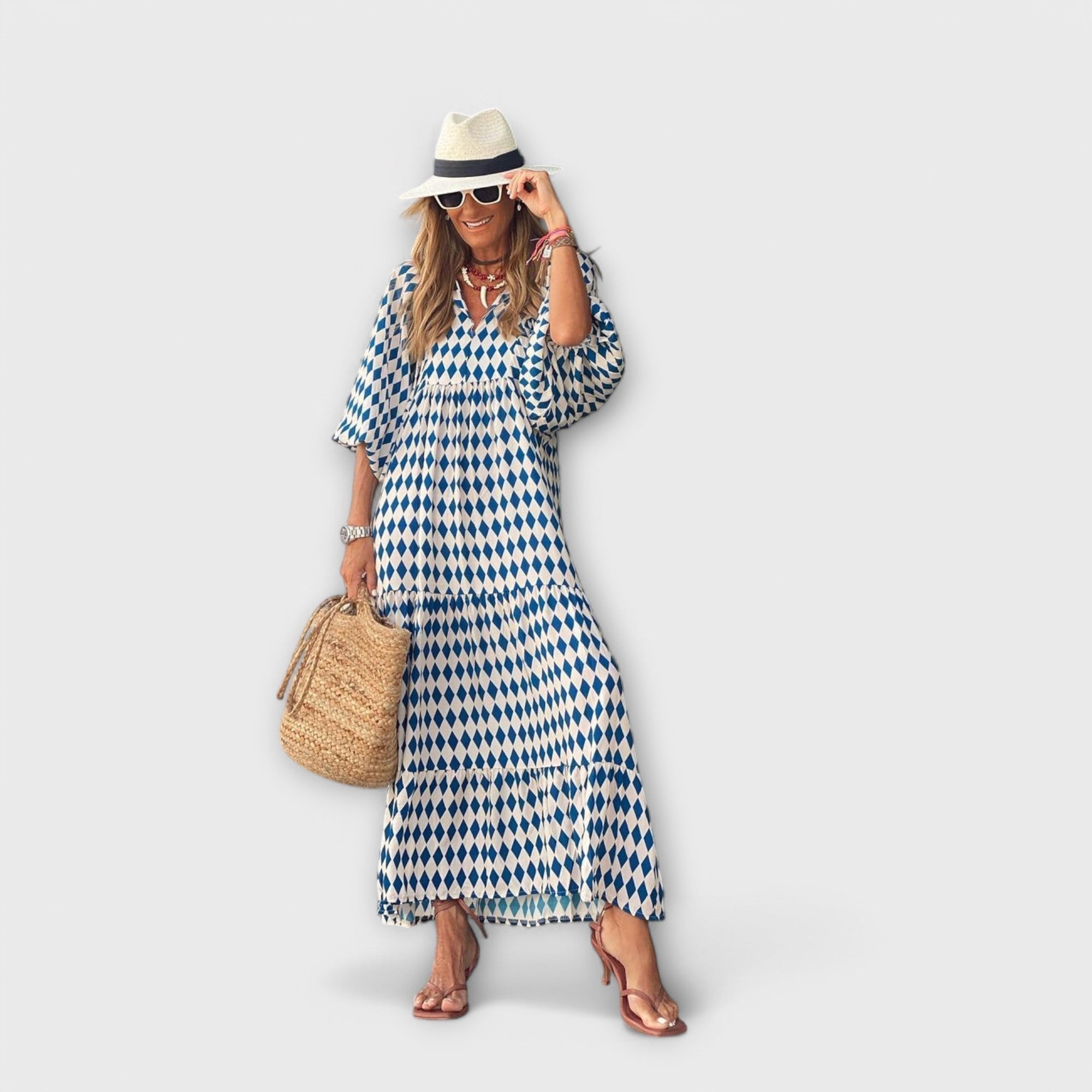 Elegante Abito Maxy Geometrico