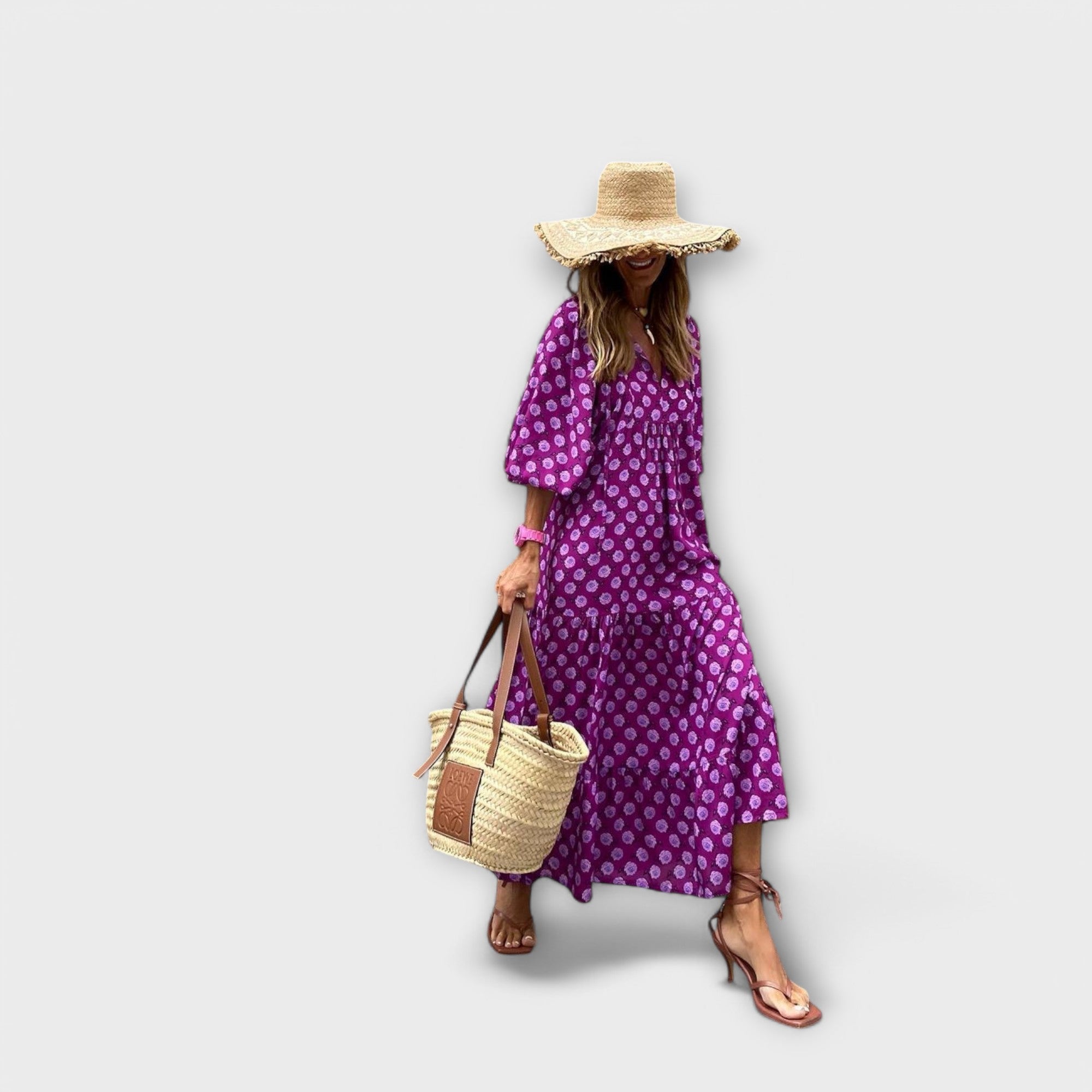 Elegante Abito Maxy Geometrico