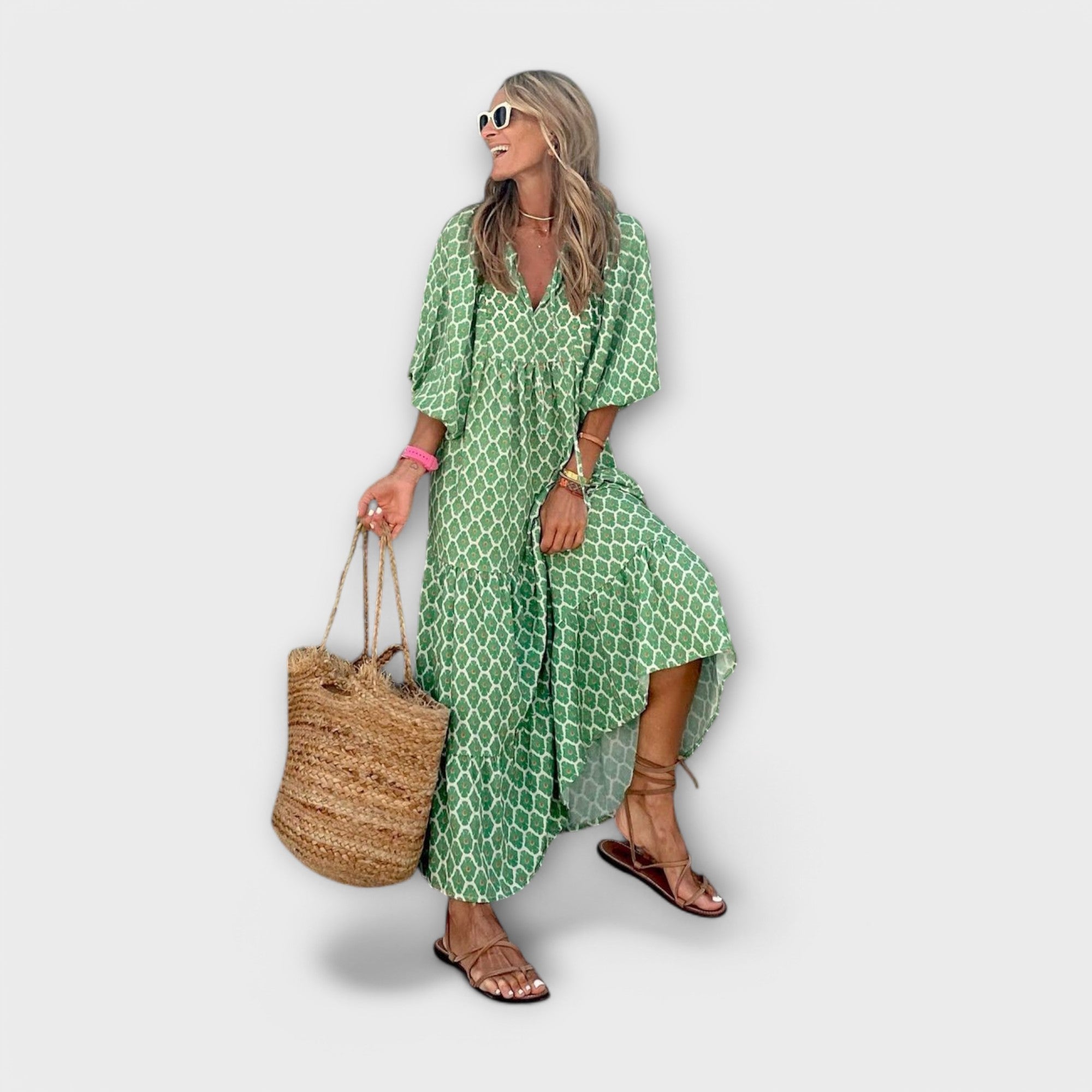 Elegante Abito Maxy Geometrico