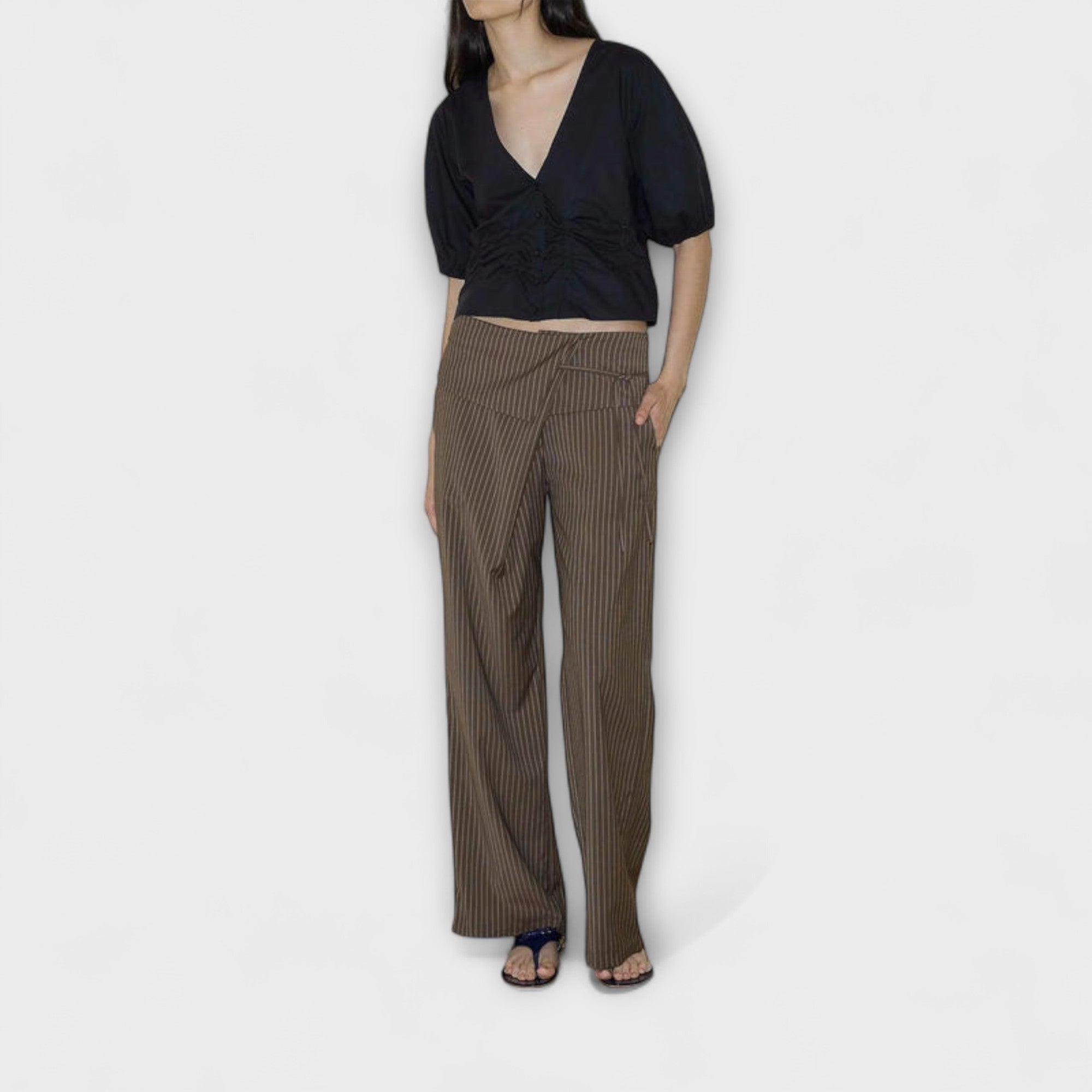 Julia - Pantaloni Striped Pieghevoli