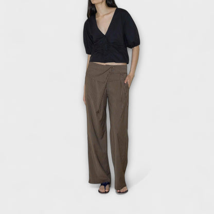 Julia - Pantaloni Striped Pieghevoli