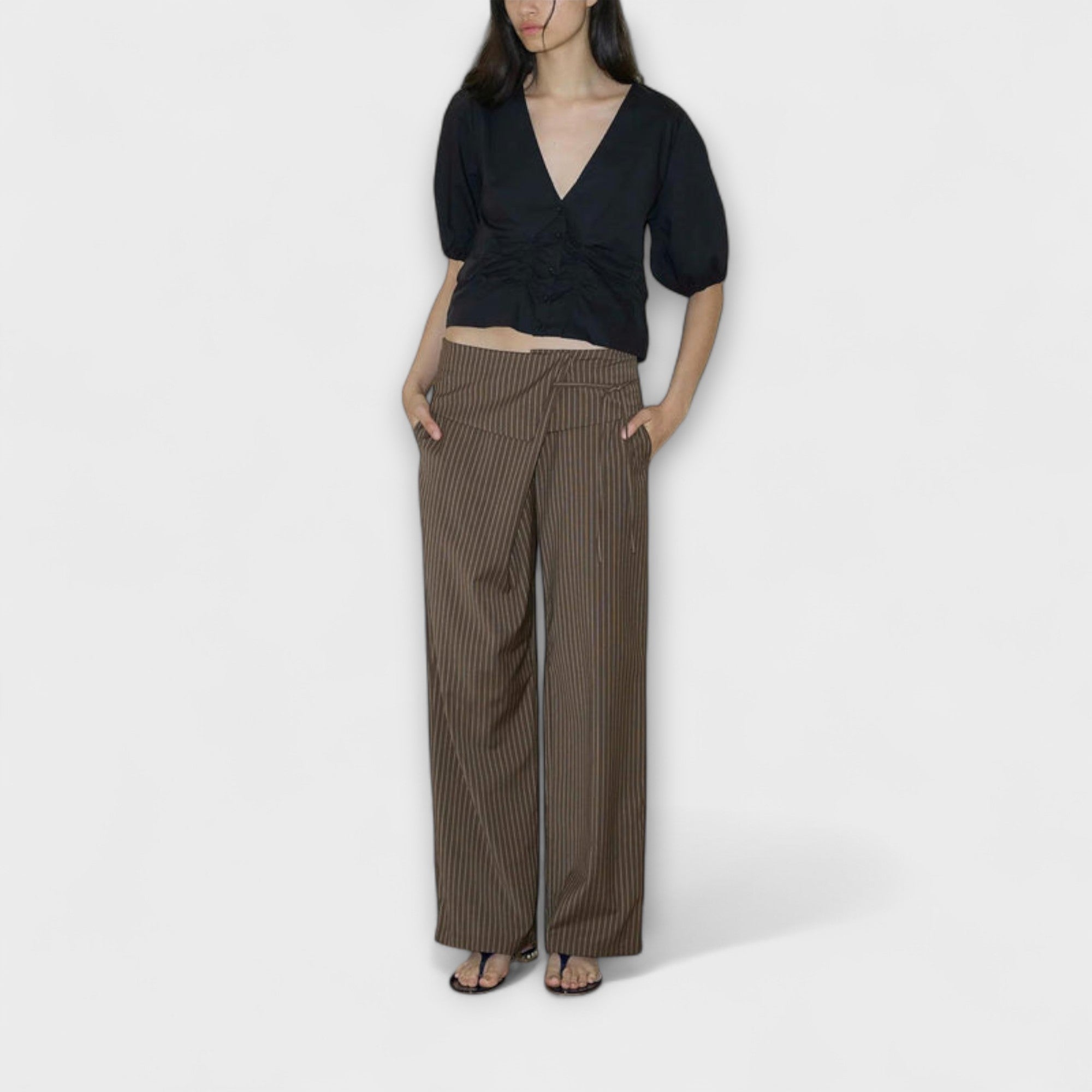 Julia - Pantaloni Striped Pieghevoli